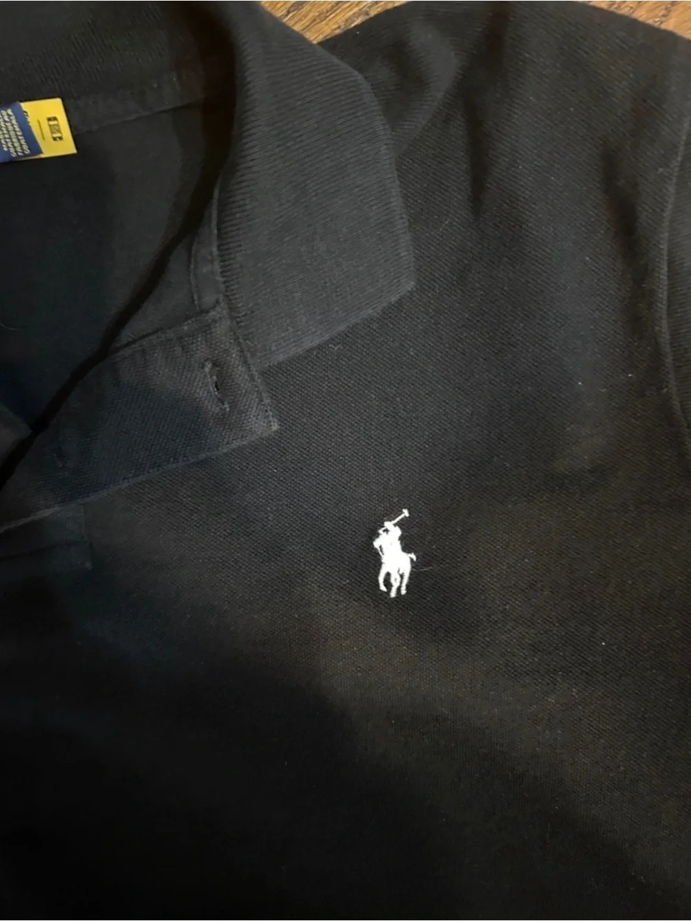 Ralph Lauren Black Polo Shirt with White Pony Logo